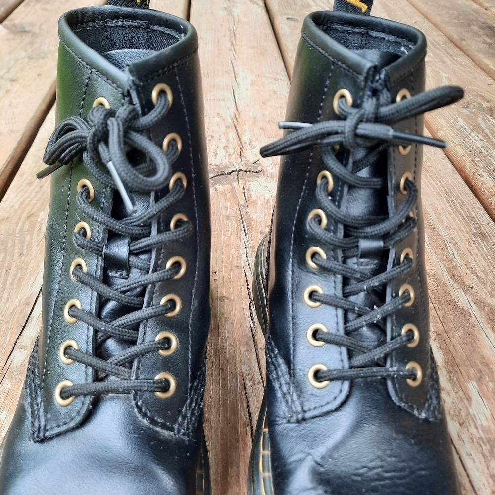 Dr. Martens Zavala Casual Combat Boots Black Leather Boots Unisex Size W6/M5 - Picture 7 of 16